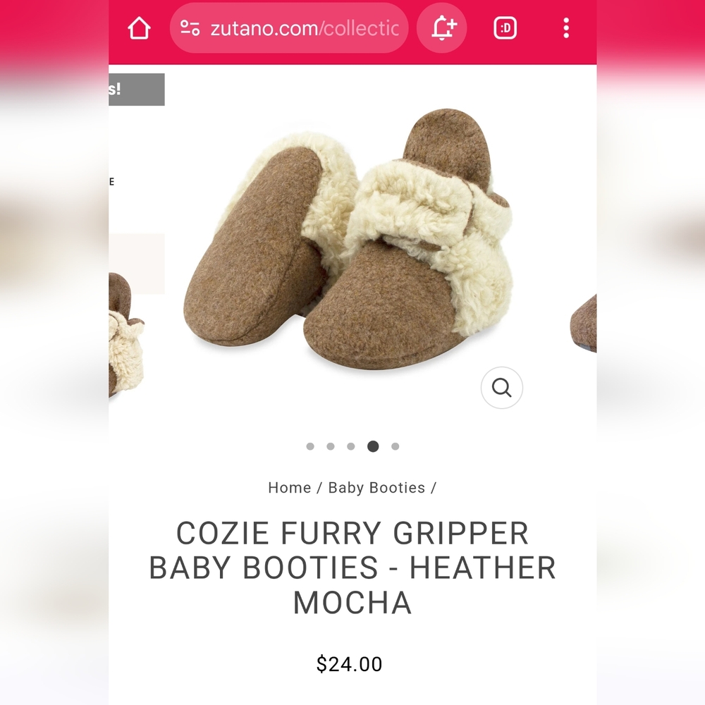 Zutano fleece booties and mittens 18 months